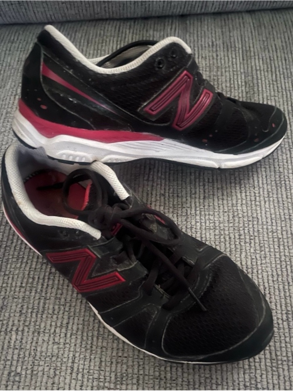 New Balance Women’s Black with Pink Accent Athletic Sneakers